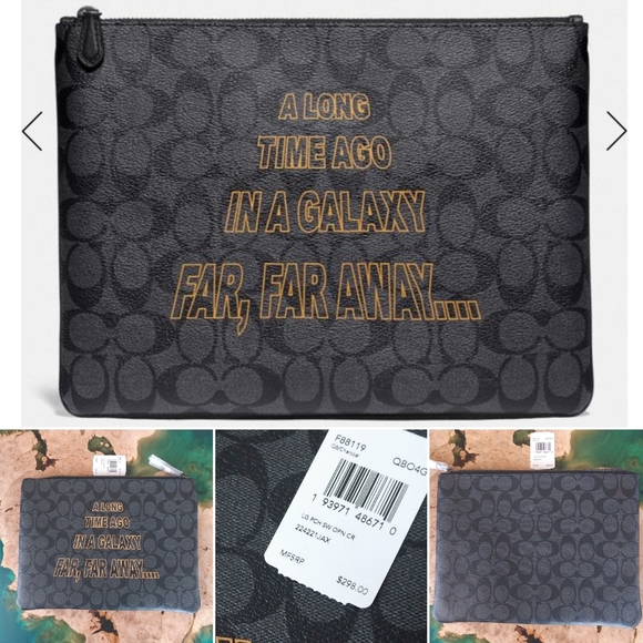Coach Handbags - SOLD! Star wars x Coach large pouch NWT